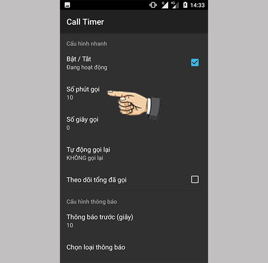 Thay đổi thời gian gọi